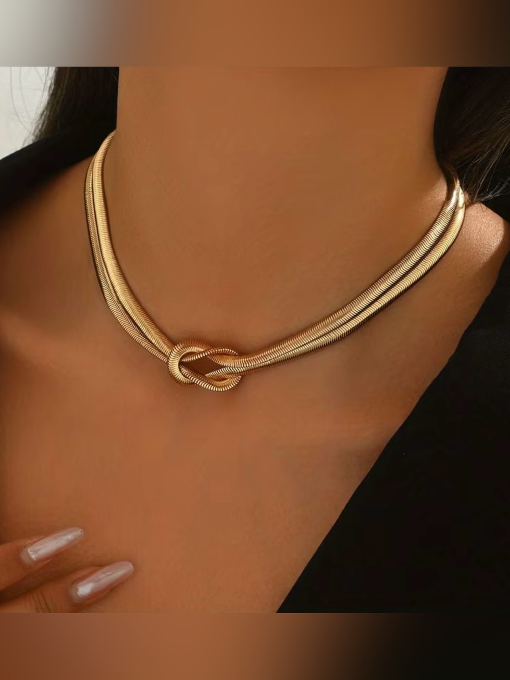 NEW! Gold Twist Knot Multi-Strand Choker Necklace. Elegant Snake Necklace ⚜️